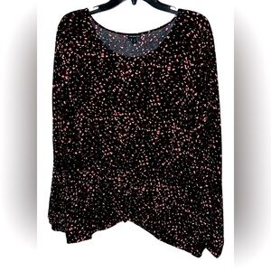 Women's Torrid 4 4X 26  Black and Pink Floral Top